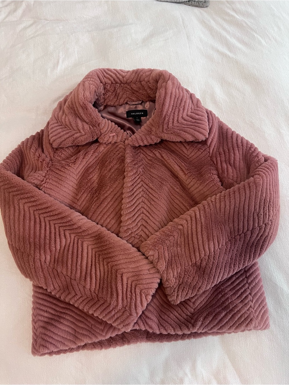 Halogen Faux Fur Coat - pink